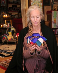 Cynthia Jurs holding an Earth Treasure Vase