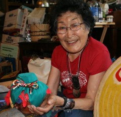 Grandma Rita with the Alaska Earth Treasure Vase