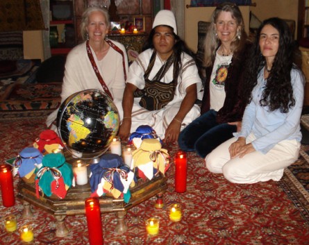 Cynthia Jurs, Asdrubal, Shannyn, _____ together in Santa Fe, NM laying the groundwork for the Earth Treasure Vase dedicated to Colombia